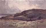 landscape with rock by Edward Mitchell Bannister